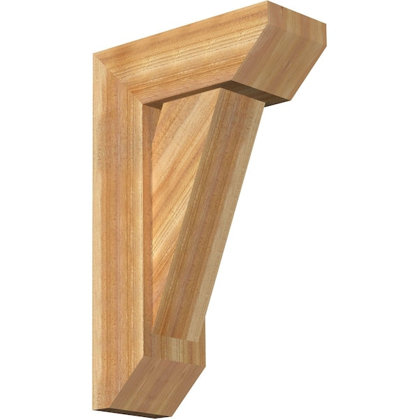 Ekena Millwork Traditional Slat Rough Sawn Bracket w/ Offset Brace, Western Red Cedar, 8"W x 20"D x 32"H BKT0806X20X32TRA06RWR - main
